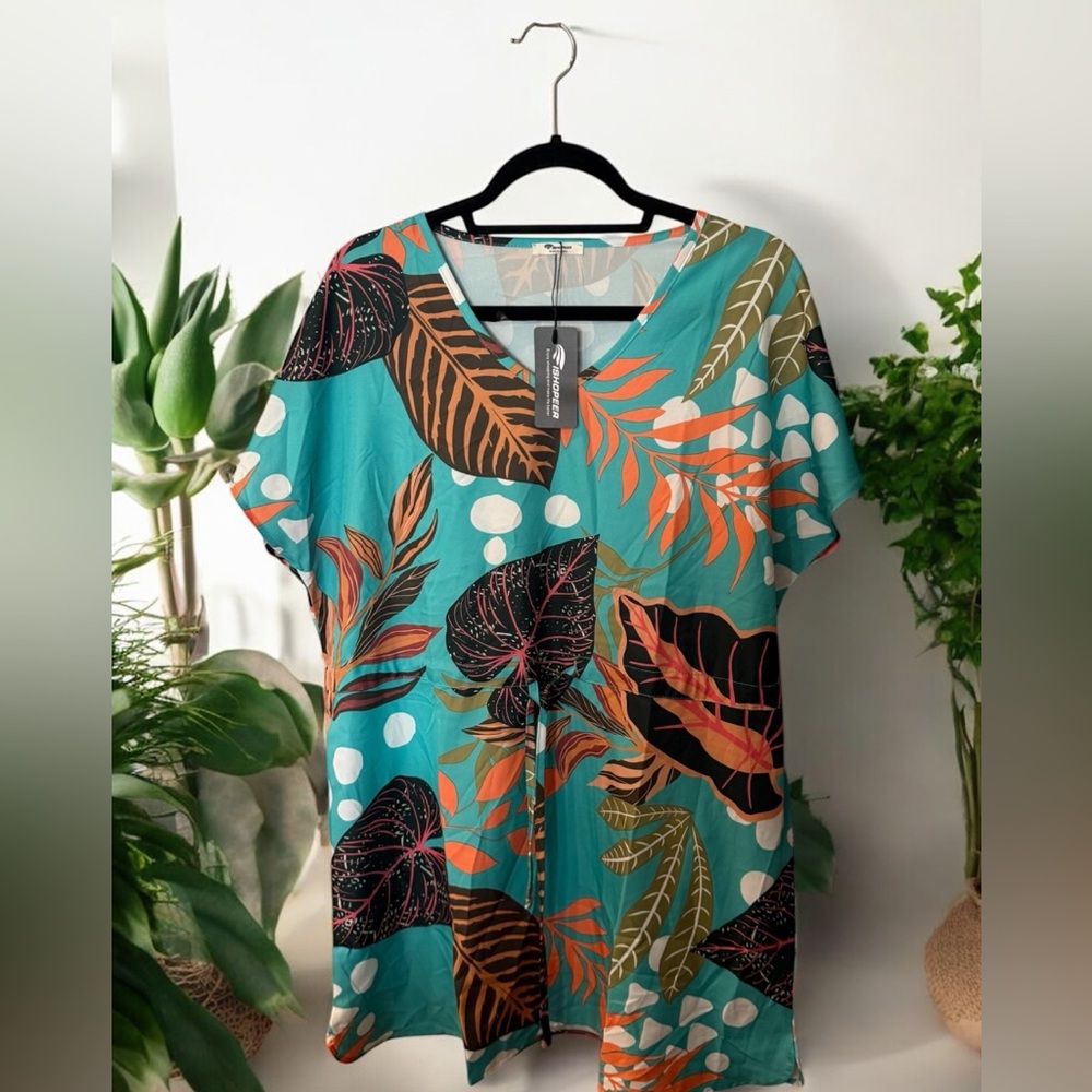 Tropical Print Women's Swim Cover-Up